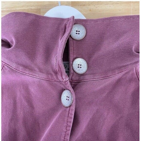 PRANA Jacket XL Organic Cotton Washed Out Mauve Shacket Blazer Cozy Pristine - Picture 5 of 9